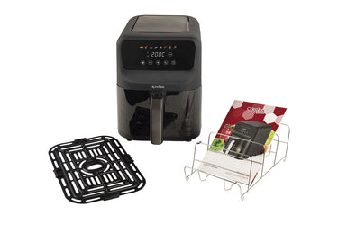 Cofan – Freidora de Aire Digital 5 Litros con Ventana y Rejilla Tostadora | Bajo Consumo 1500W | 8 Programas Preconfigurados